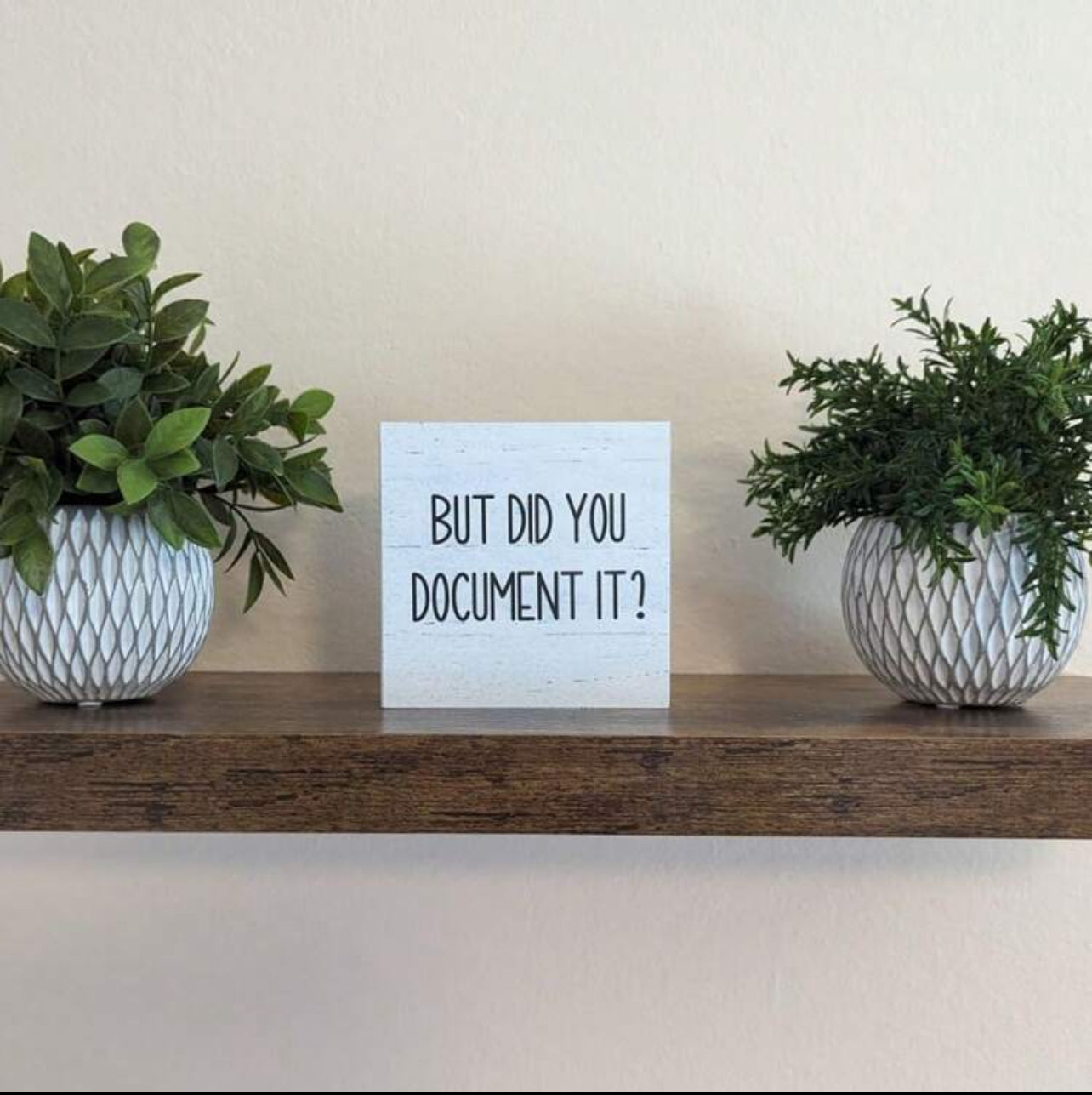 "But Did You Document?" Wooden Desktop Plaque!