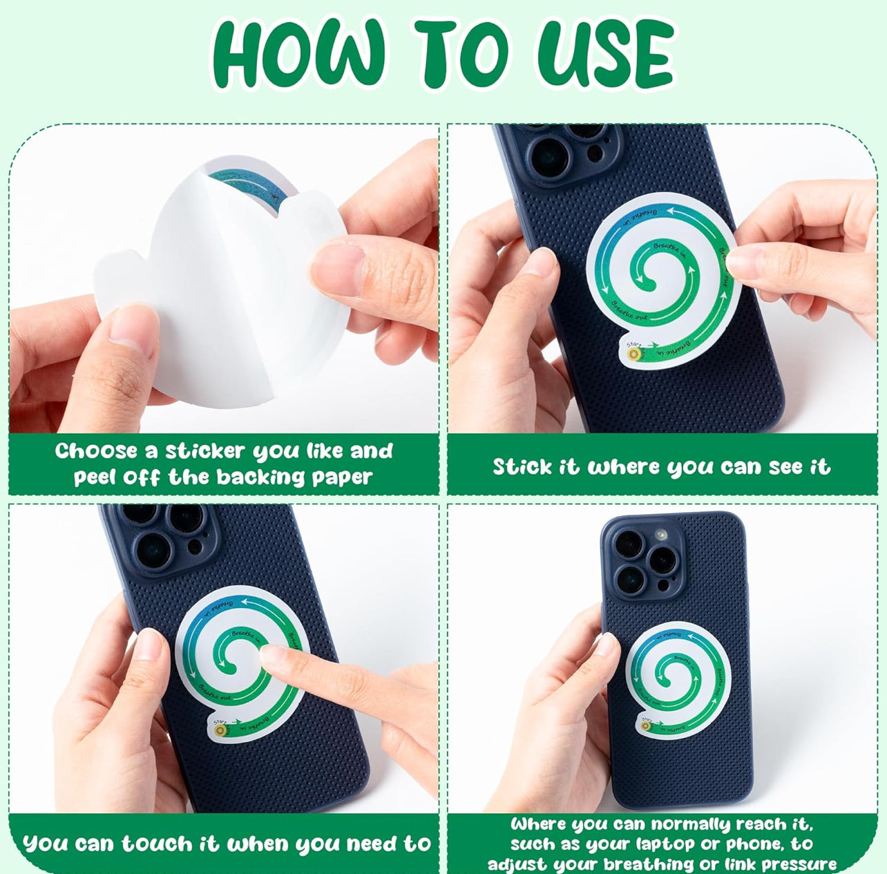 120 Piece Breath Anxiety Sensory Sticker Set for Kids and Adults